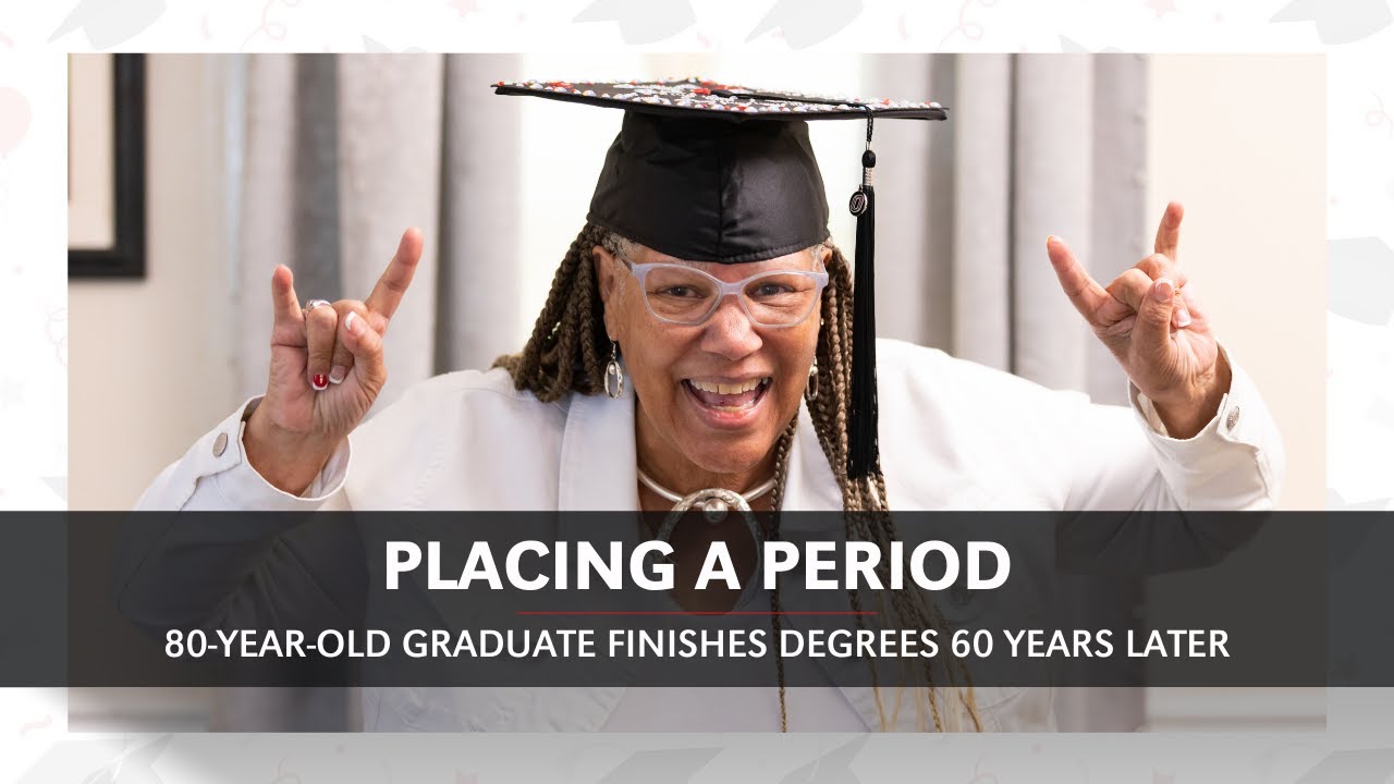 Placing a period: 80-year-old graduate finishes degree 60 years later