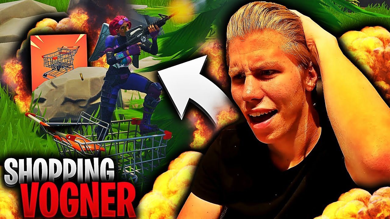 SHOPPING CART TRICKSHOTS & RAMPE BYGGING PÅ FORTNITE!! 🛒💨 VICTORY ROYALE MED HANDLEVOGN!!