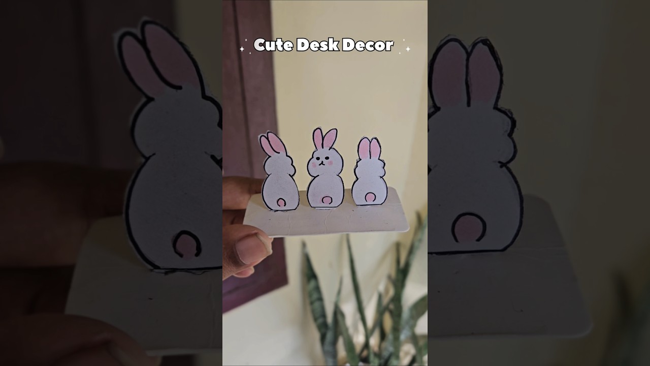 Cute Desk Decor #diydeskdecor #cutedecor #bunnies #easydiyideas #craftforbeginners #myhometales #diy