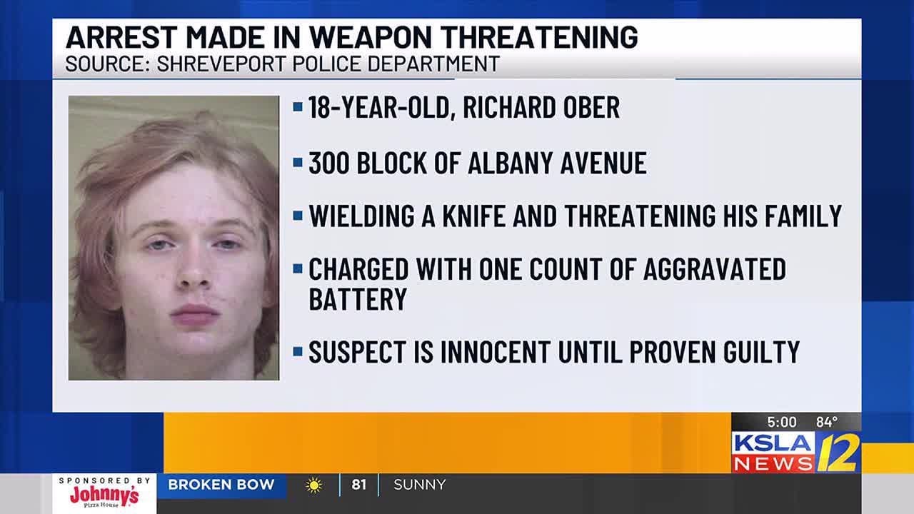 18-year-old arrested after wielding knife at family
