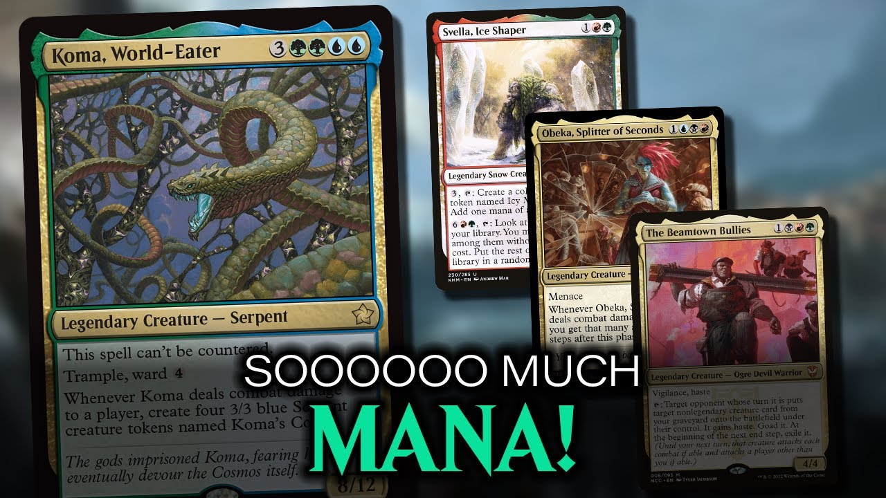 Koma World Eater vs Svella vs Obeka vs Beamtown Bullies | Magic the Gathering Commander Gameplay