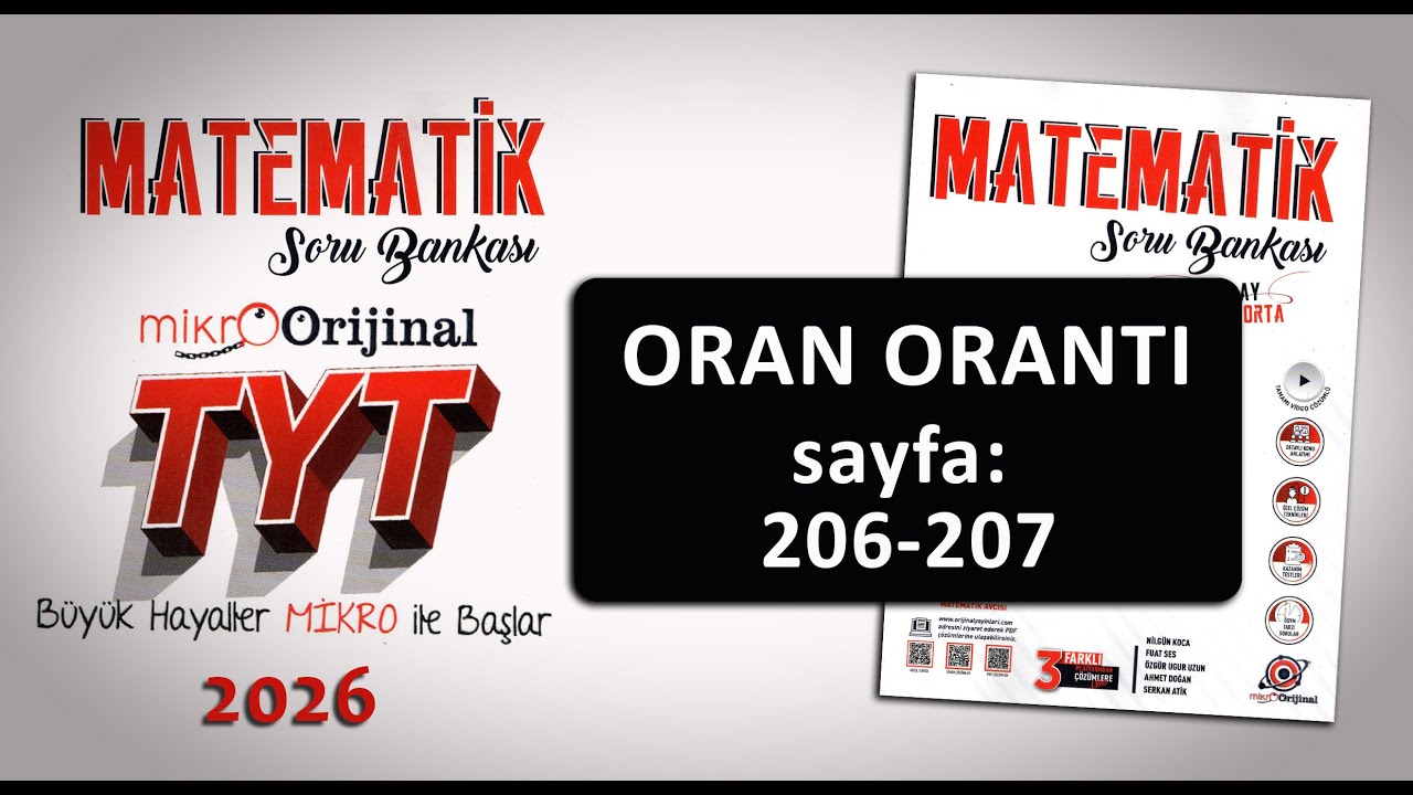 Oran Orantı SAYFA: 206-207 Mikro Orijinal Matematik Soru Çözümleri 