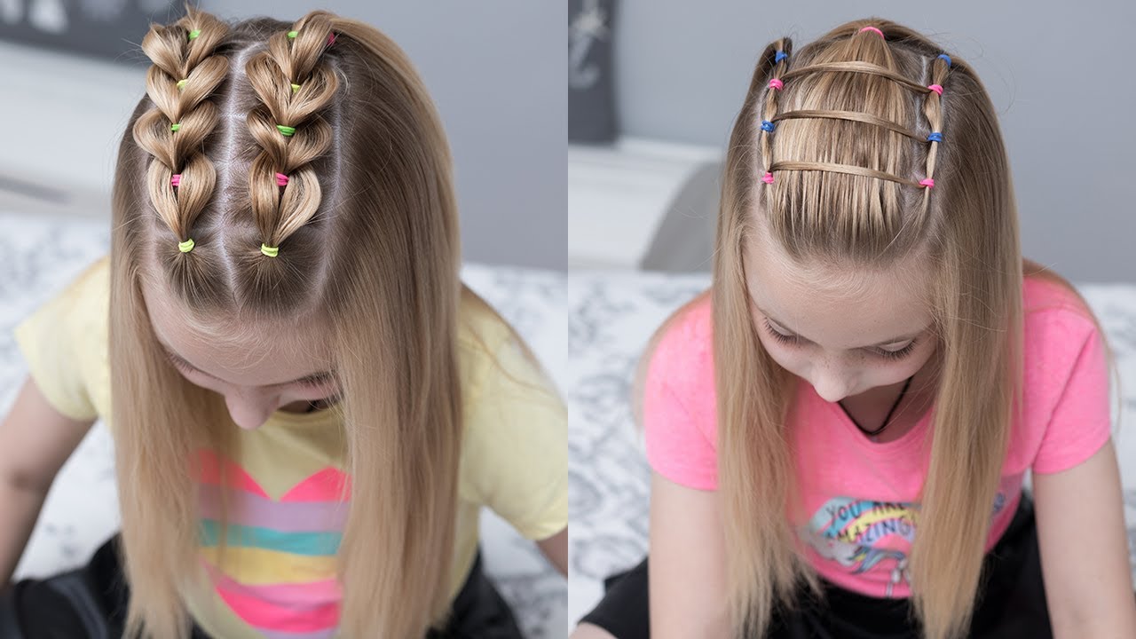 DOS PEINADOS FACILES EN 5 MINUTOS / PEINADOS PARA NIÑAS CON CABELLO SUELTO
