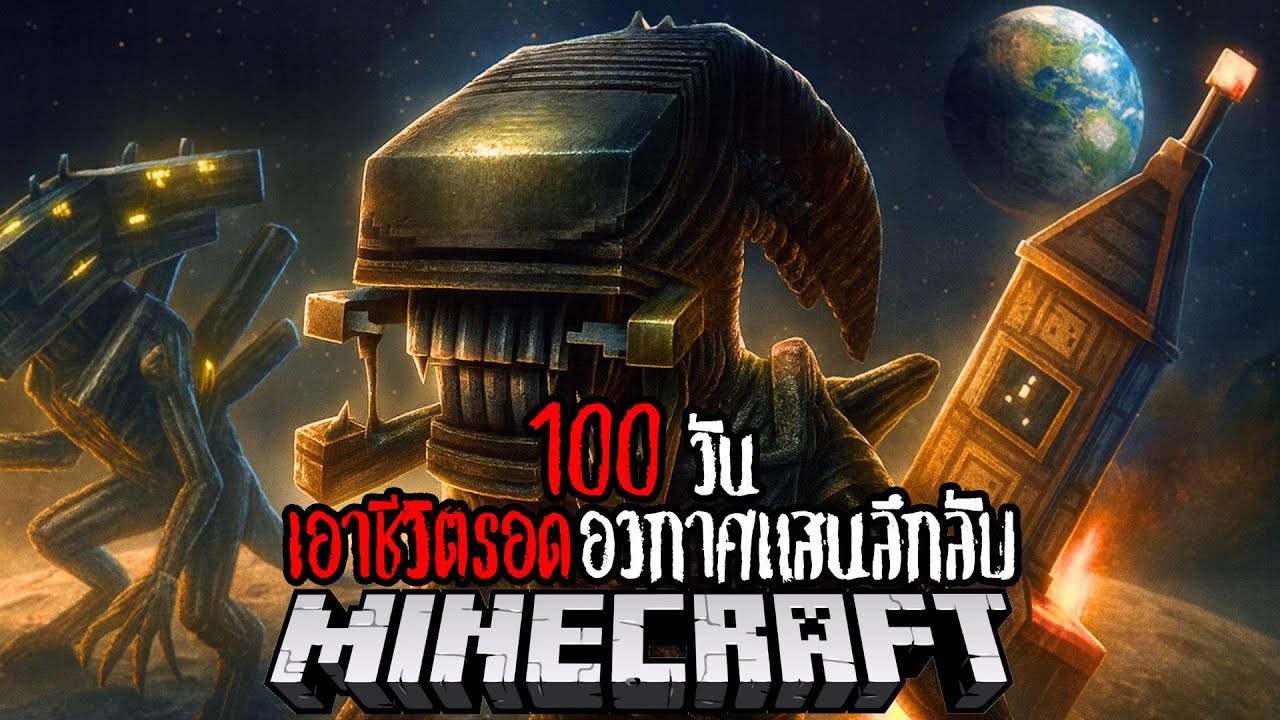 Minecraft 100 วัน เอาชีวิตรอดอวกาศแสนลึกลับ EP.1 !! #utit #utitch #minecraft #มายคราฟ
