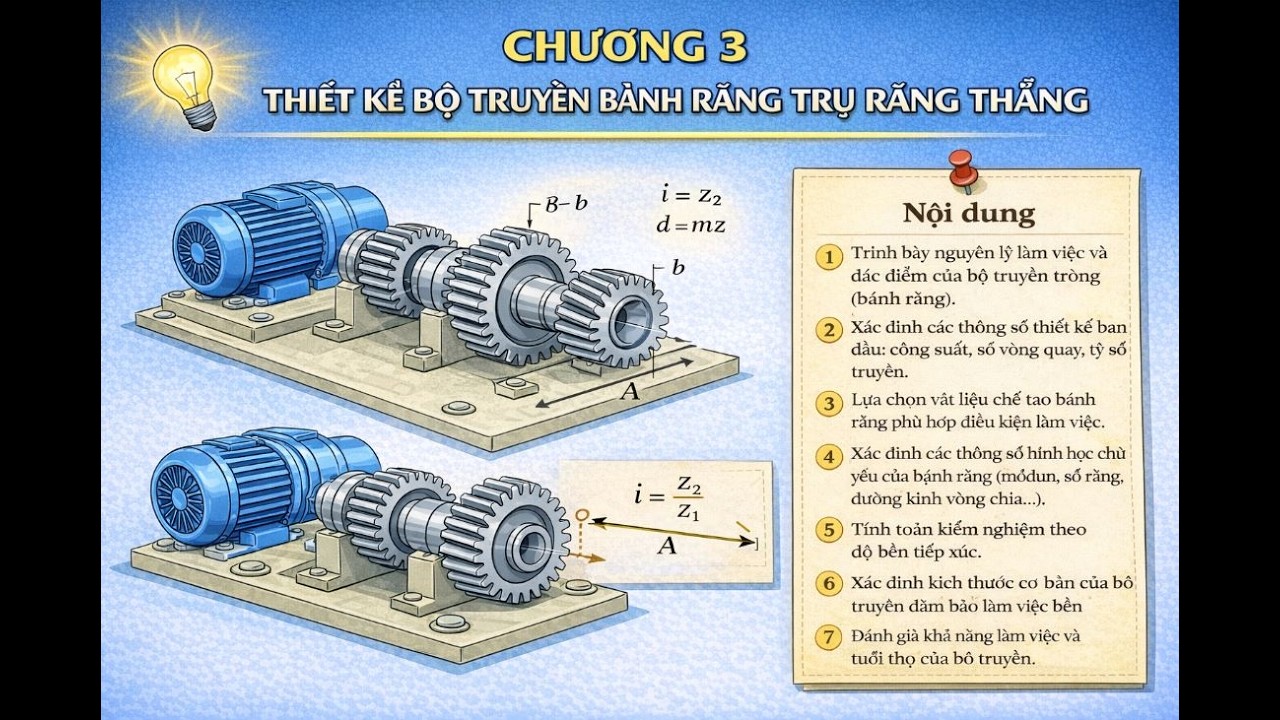 Chương 3.1: Thiết kế bộ truyền bánh răng trụ răng thẳng