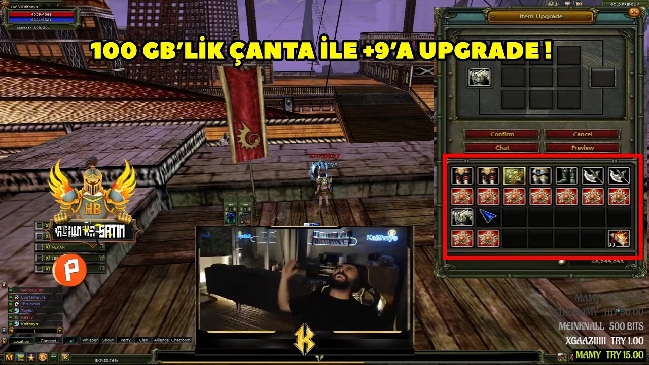Kaithnys - (Agartha) 100 GB'lik Çanta Toplayıp Upgrade ile Kaça Katlanır ? :D   ! Knight Online