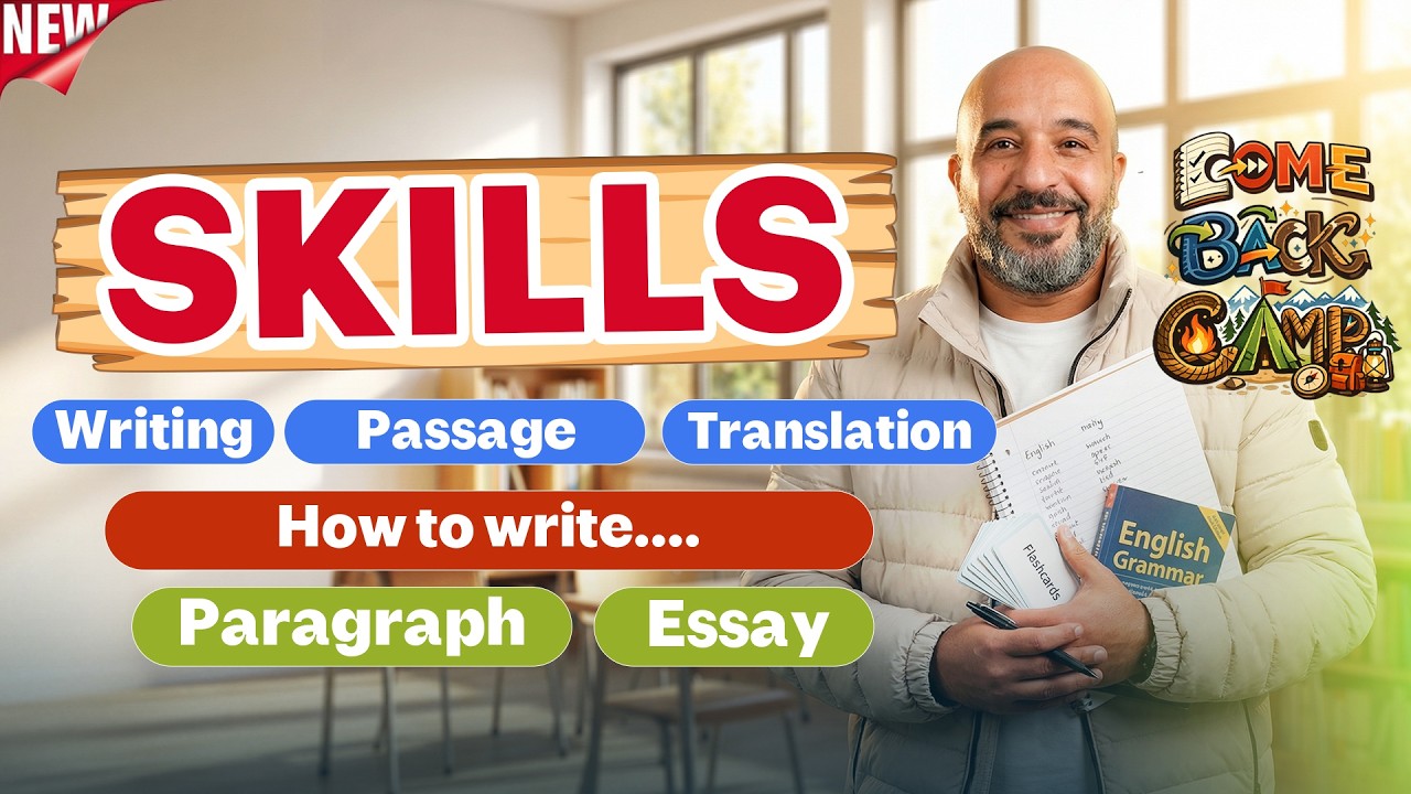 شرح skills بالكامل ( اضمن 35 درجة في الامتحان ) | انجليزي تالتة ثانوي 2026 | مستر شريف المصري