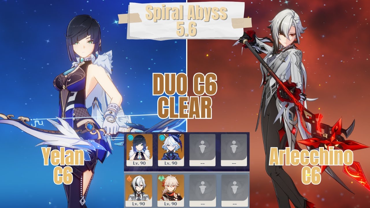 C6 Yelan & C6 Arlecchino Duo Spiral Abyss 5.6