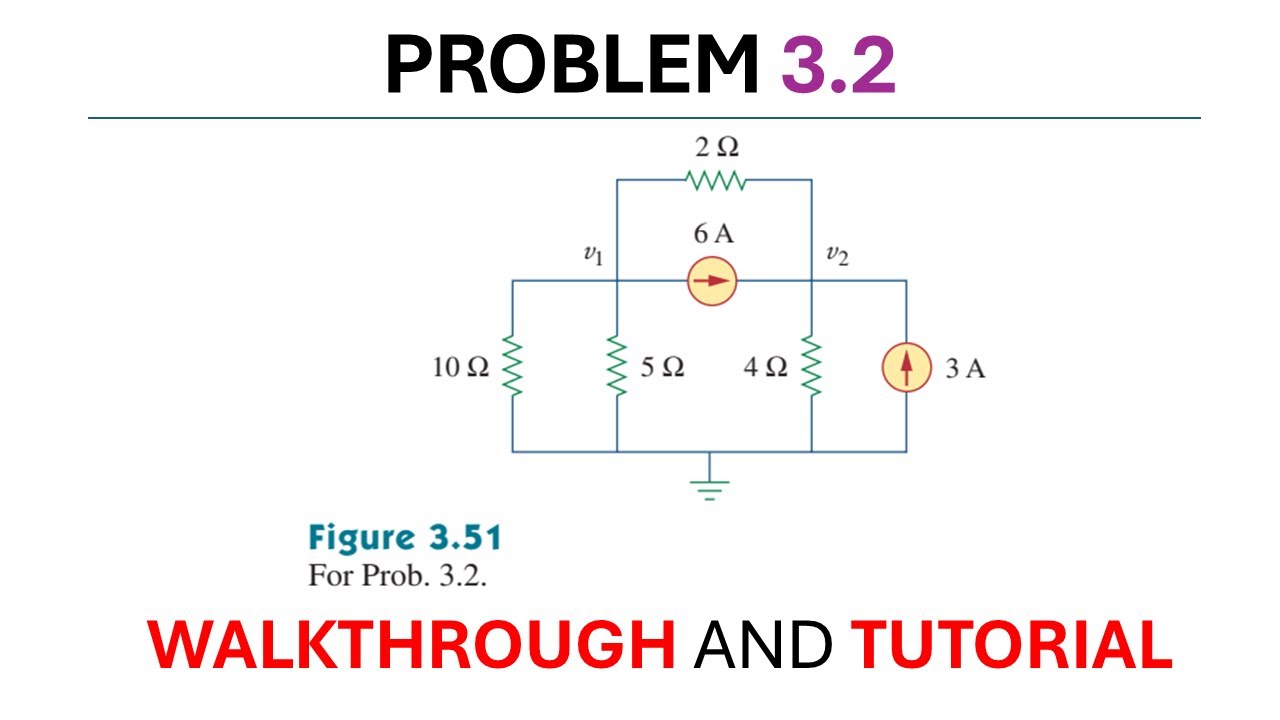 Problem 3.2 For the circuit in Fig 3.51 obtain v1 and v2 - Alexander Sadiku 5th Edition
