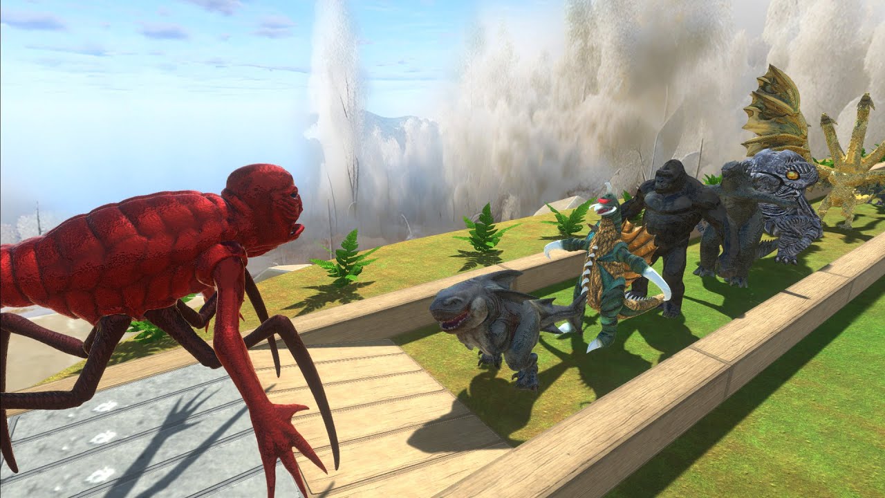 Titanus Red VS GHIDORAH DEATH RUN - Animal Revolt Battle Simulator