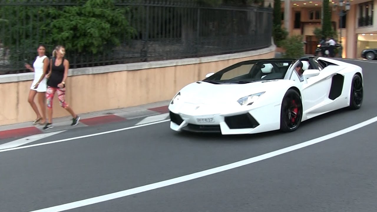 Lamborghini Aventador Roadster w/ iPE exhaust in Monaco | LOUD sound + Revs + Chickmagnet