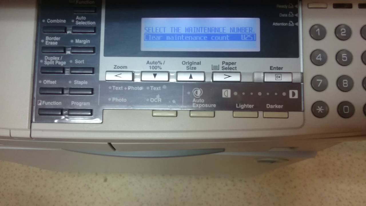 Copier Kyocera RESET Maintenance Call