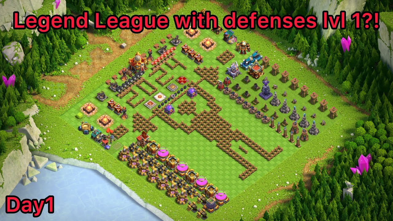 Can I reach LEGEND LEAGUE with defenses level 1? | Clash of Clans | Day 1