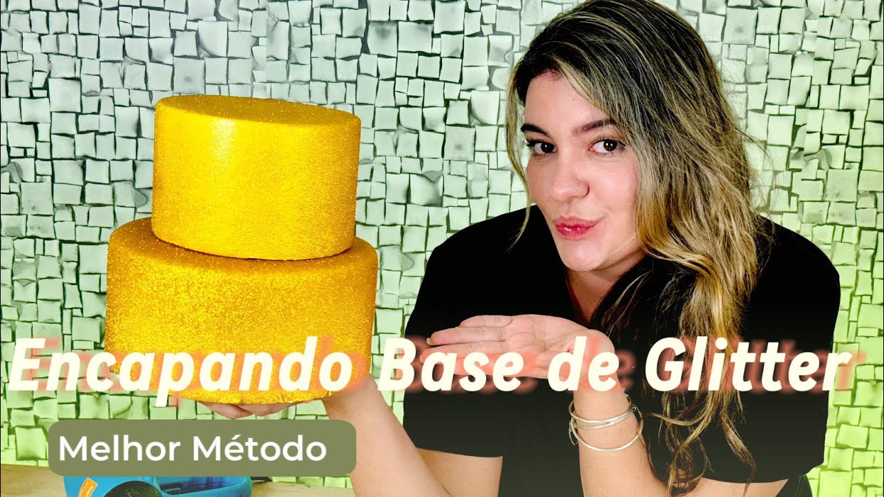 Passo a Passo de como Fazer Bolo Fake com EVA de Glitter s/ Emenda - Simples Fácil e Rápido - #diy