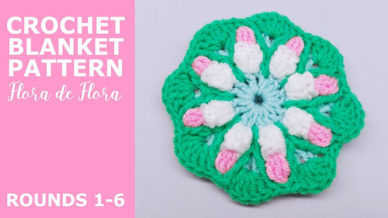 Crochet Blanket Pattern Flora de Flora, Rounds 1-6