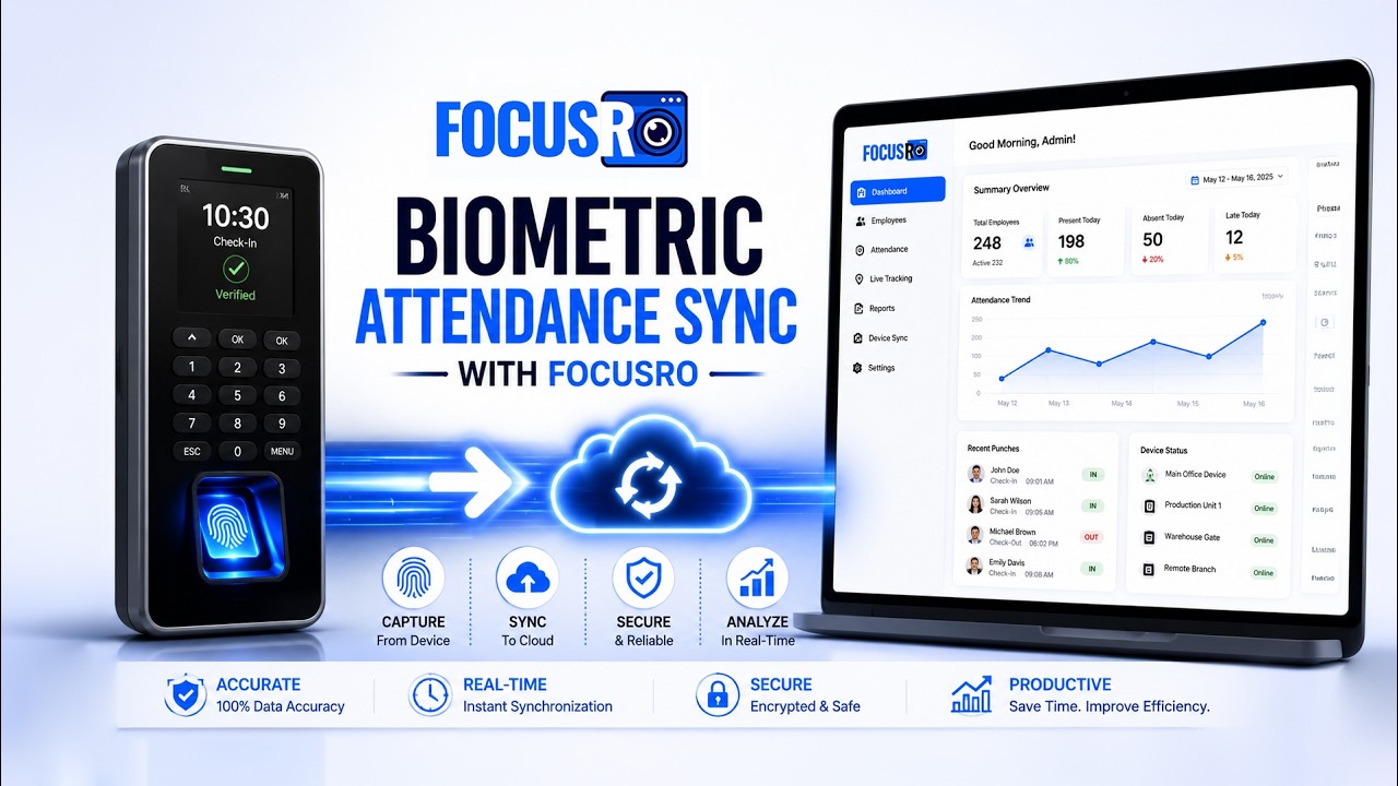 Biometric Attendance &mdash; Fingerprint Punches, Synced to the Cloud|  FocusRO