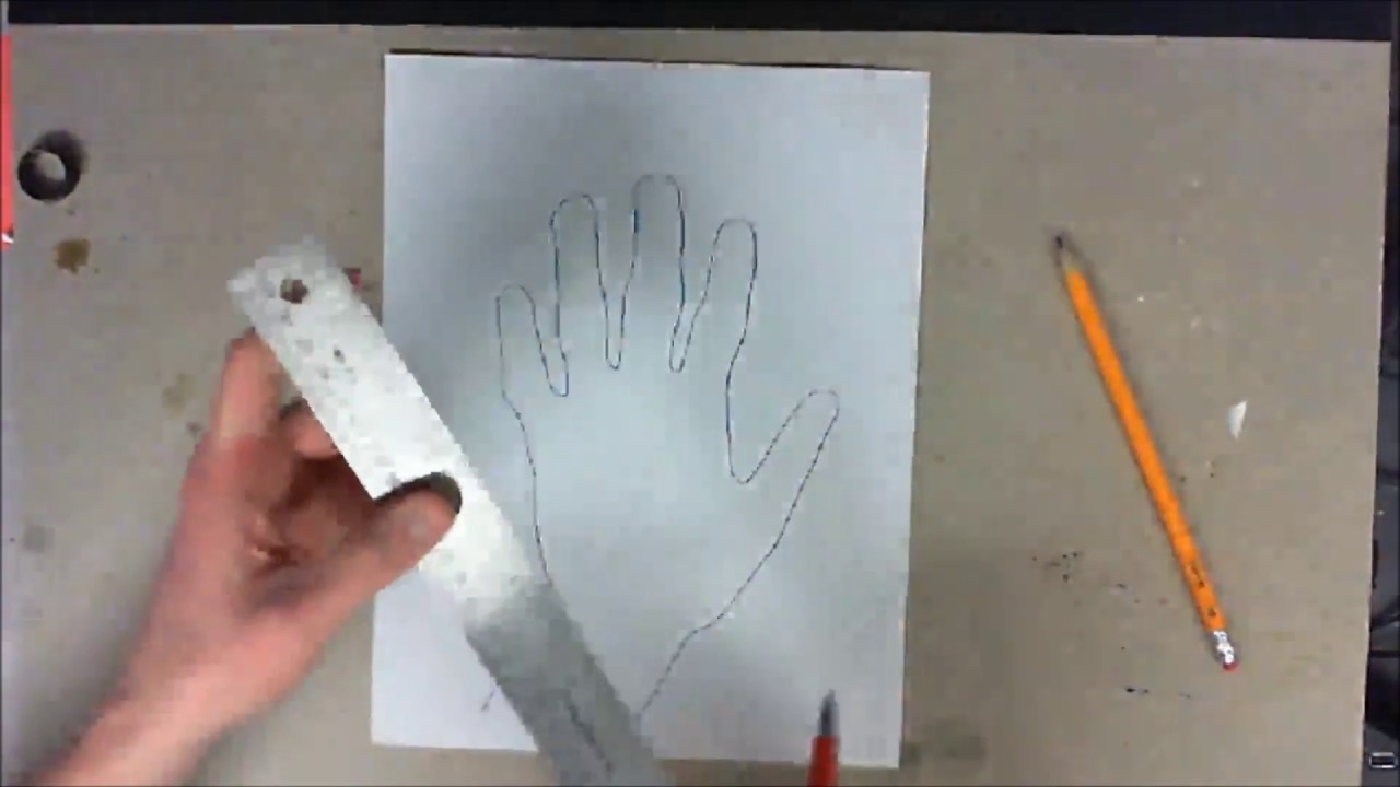 Follow Along Art Lesson - Optical Illusion Hand Art with  Line