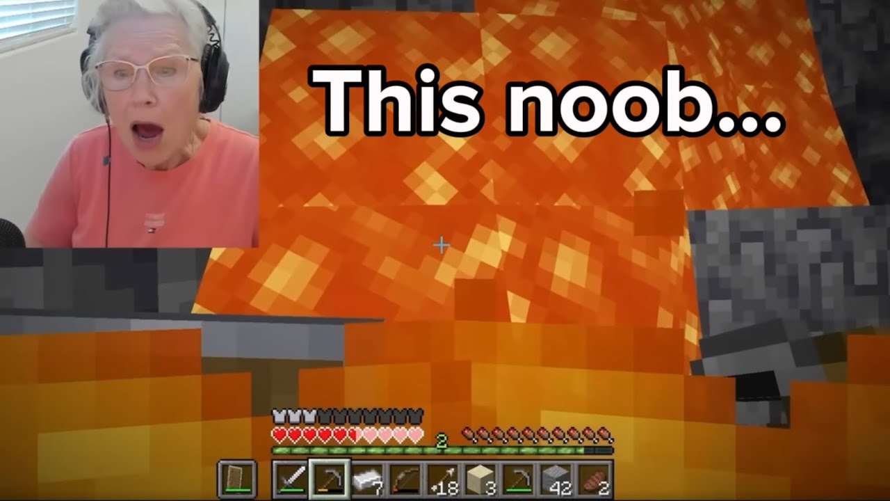 i edited GrammaCrackers playing minecraft #funny #memes 
