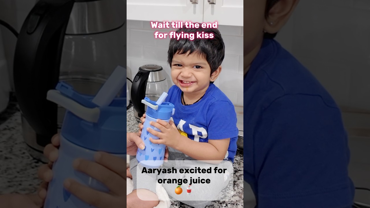 Aaryash&rsquo;s Love for orange juice 🍊🥤#itssupriyaslife #kidsfunnyvideos #kidsvideo #marathifamily #kid