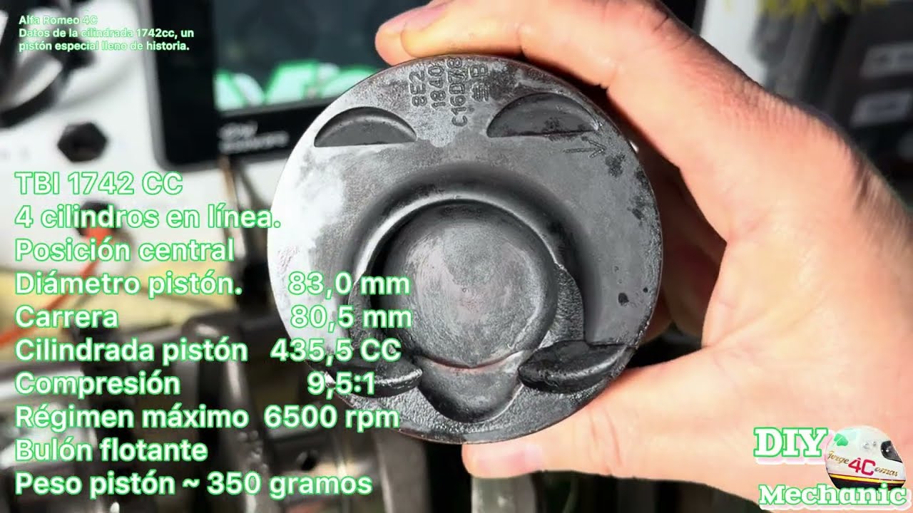 Alfa Romeo 4C Cilindrada mítica y un pistón muy especial. Ingenieria Italiana. 