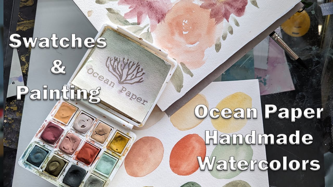 OCEAN PAPER Swatches and Painting!! - Kelp + Urchin Palette