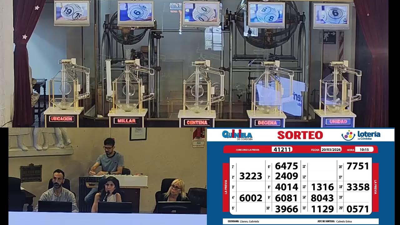 Sorteo de Quiniela La Previa N.º 41211 – 20/03/2026– 10:15 hs.