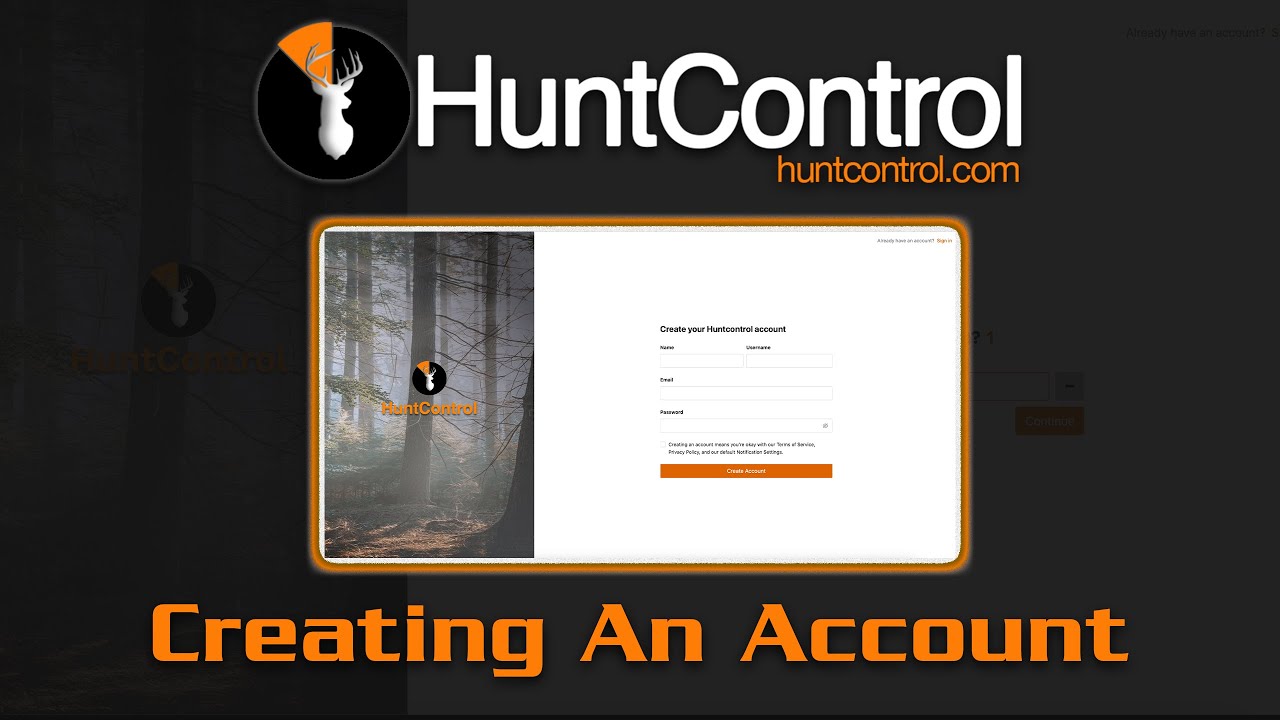 HuntControl 101 | Creating an Account