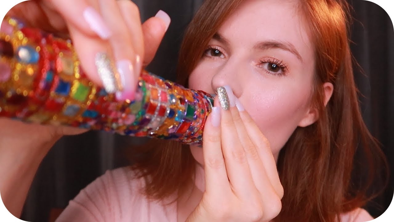 ASMR Mouth Sounds Thru Plastic and Cardboard Tubes :D