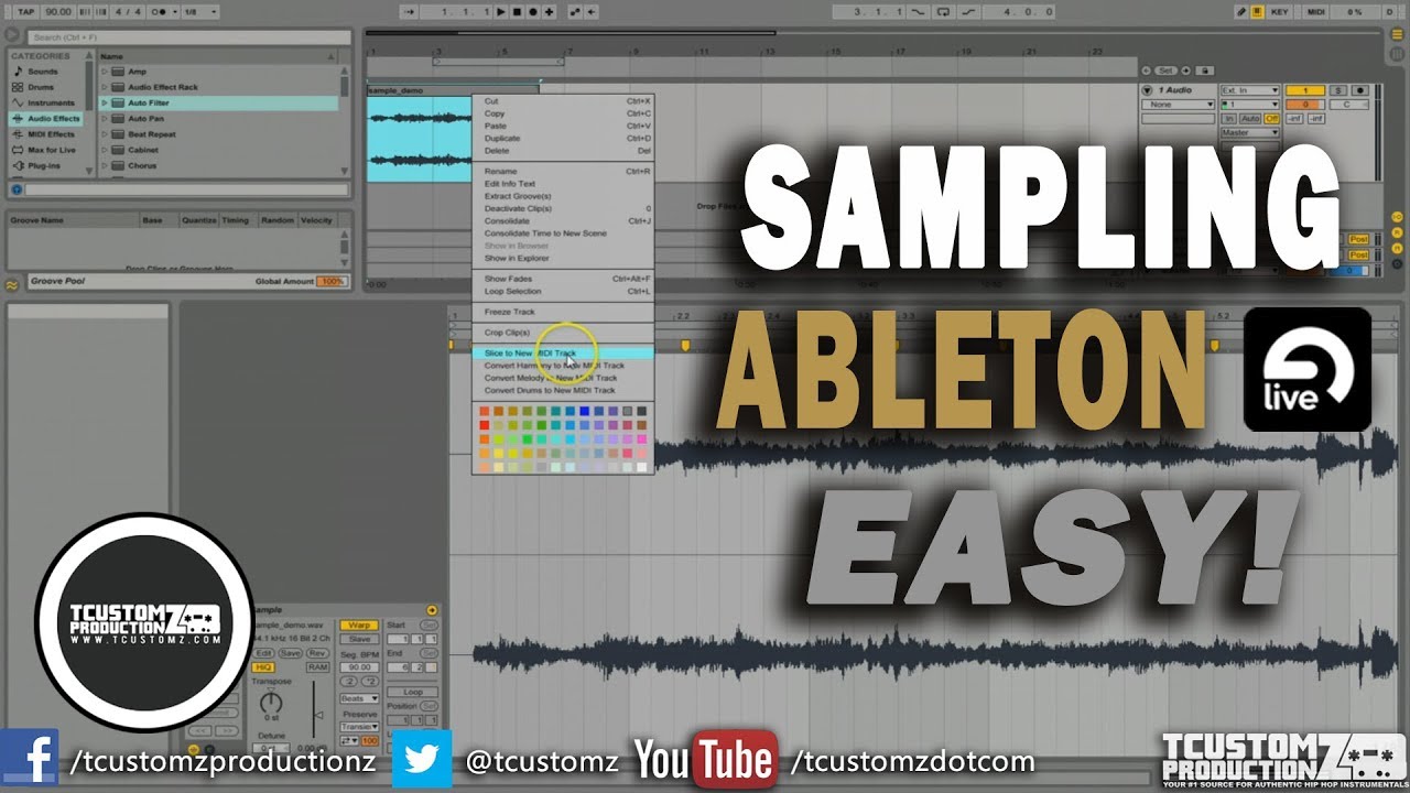 How To Sample in Ableton Live 9 Tutorial (EASY) Part 1 | Sampling, Slicing Samples