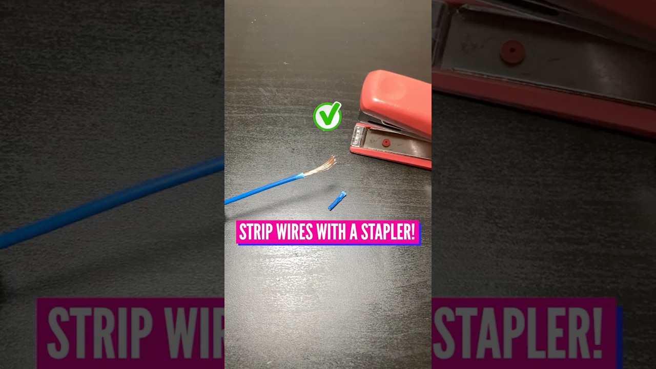 ⚡ Strip Wires SAFELY with a STAPLER?! | No-Knife DIY Tool Hack 🔧
