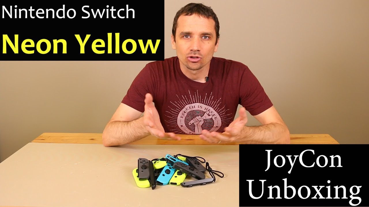 Neon Yellow Joycon Unboxing