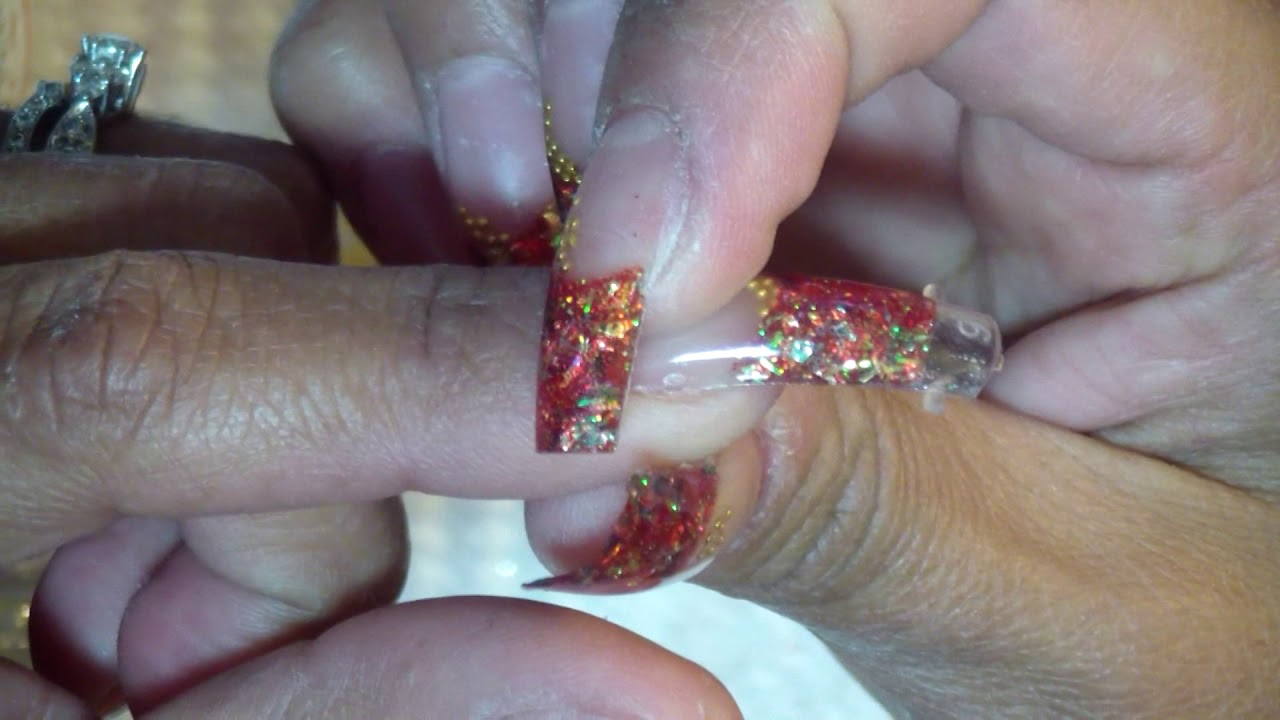 Glittery Dual Form Acrylic Nail Design Tutorial! 3D Acrylic Mold Tutorial, Too!