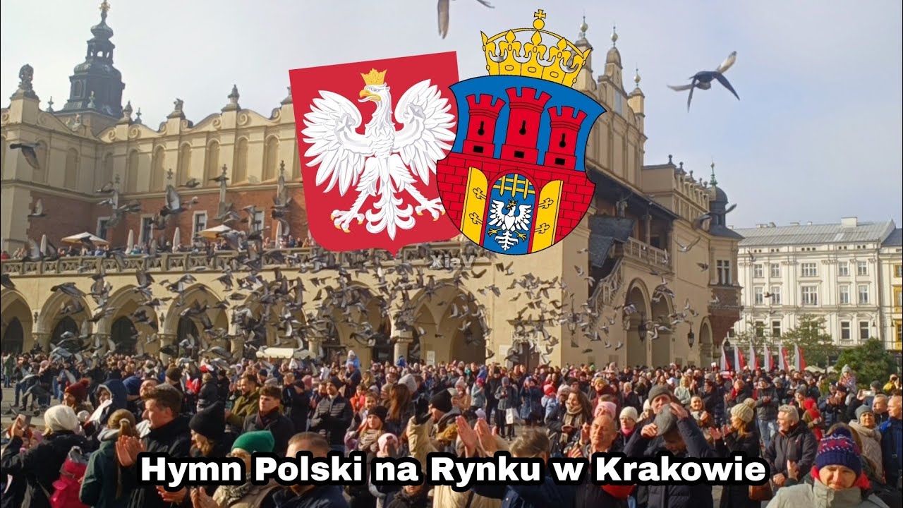 Гимн Польши на Рыночной площади в Кракове 🇵🇱