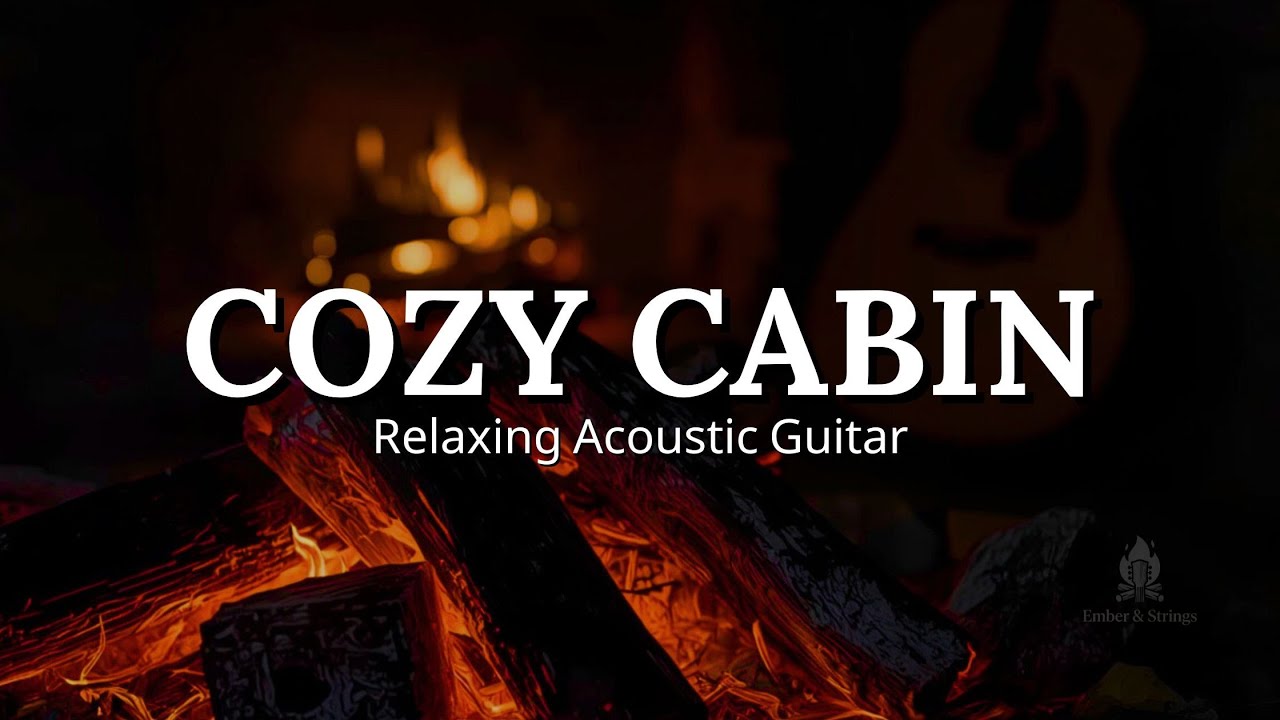A Cozy Winter Cabin Night with Acoustic Guitar