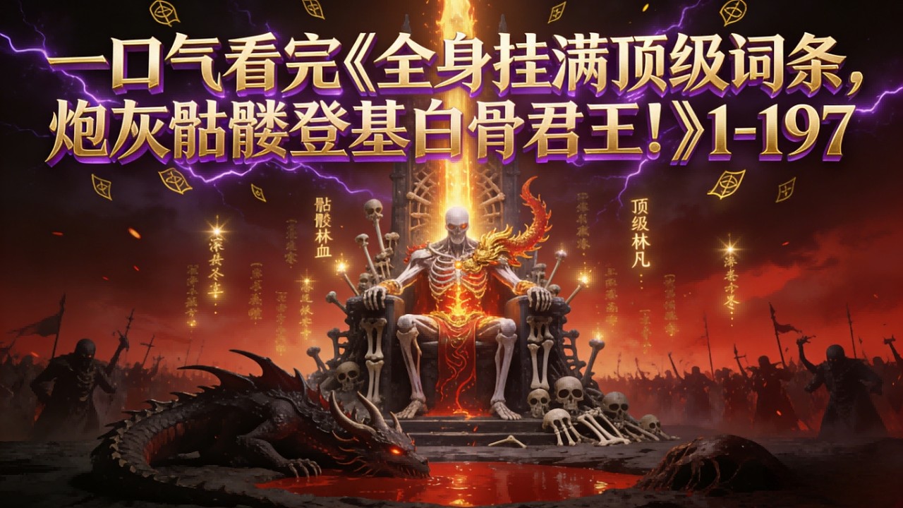 《全身挂满顶级词条，炮灰骷髅登基白骨君王！》1-197 林凡身为九阶亡灵法师。竟重生成骷髅兵，觉醒唯一天赋【无限提取】。一身神级词条：【重组】【狂暴】 【超强再生】【武神】 【道法自然】【日月皆伤】