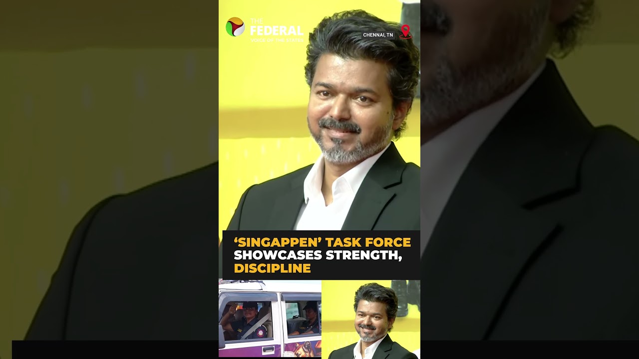 CM Vijay watches women cops' salute at &lsquo;Singappen&rsquo; launch | #shorts