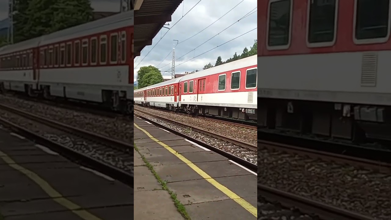 Express 603 Tatran s ru&scaron;ňom rady 383 Siemens Vectron zastavil na stanici Ružomberok- Rybarpole.🤔