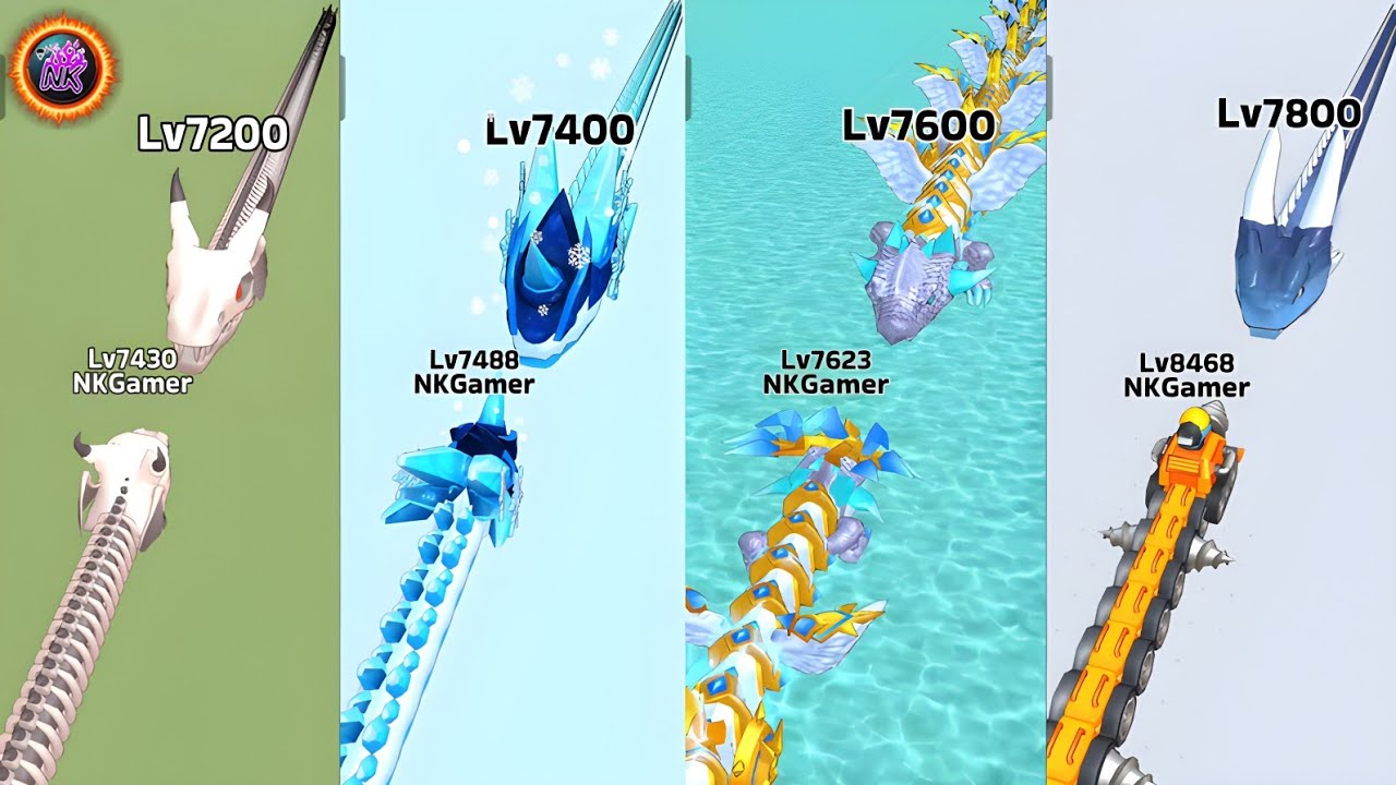 Snake Clash! From Level 7200 to Level 7800 All Boss Fight Snake Arena! 100%wen #168