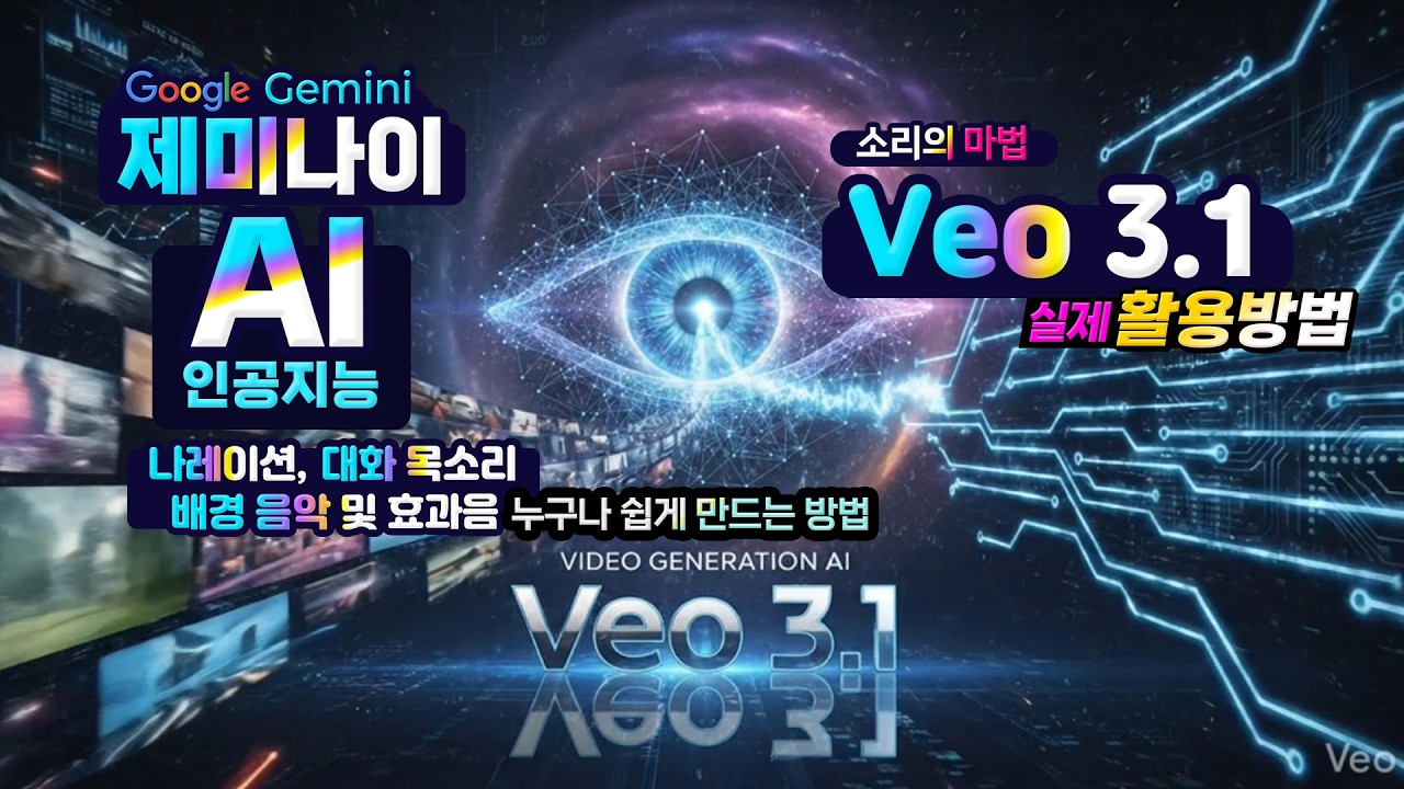 구글 인공지능 Veo 3.1로 생성하는 영상에 나레이션 대화, 배경음악 및 효과음을 추가하는 방법 (How to use Google Veo 3.1)