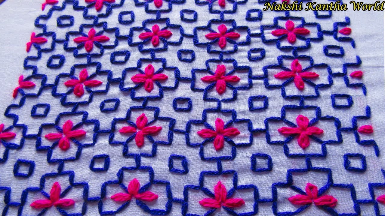 Hand embroidery new nakshi katha design video tutorial