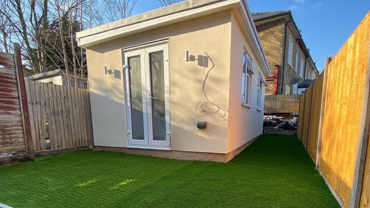 Building a block garden office Man cave / She shed / Garden Office build Timelapse