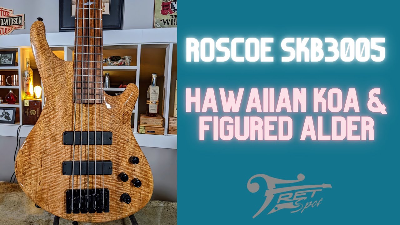 Roscoe SKB-3005 Hawaiian Koa Top - Figured Alder Body, Pau Ferro Fingerboard