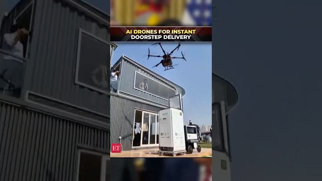Watch! AI drones & robots launch for smart doorstep package delivery in Gurugram, India