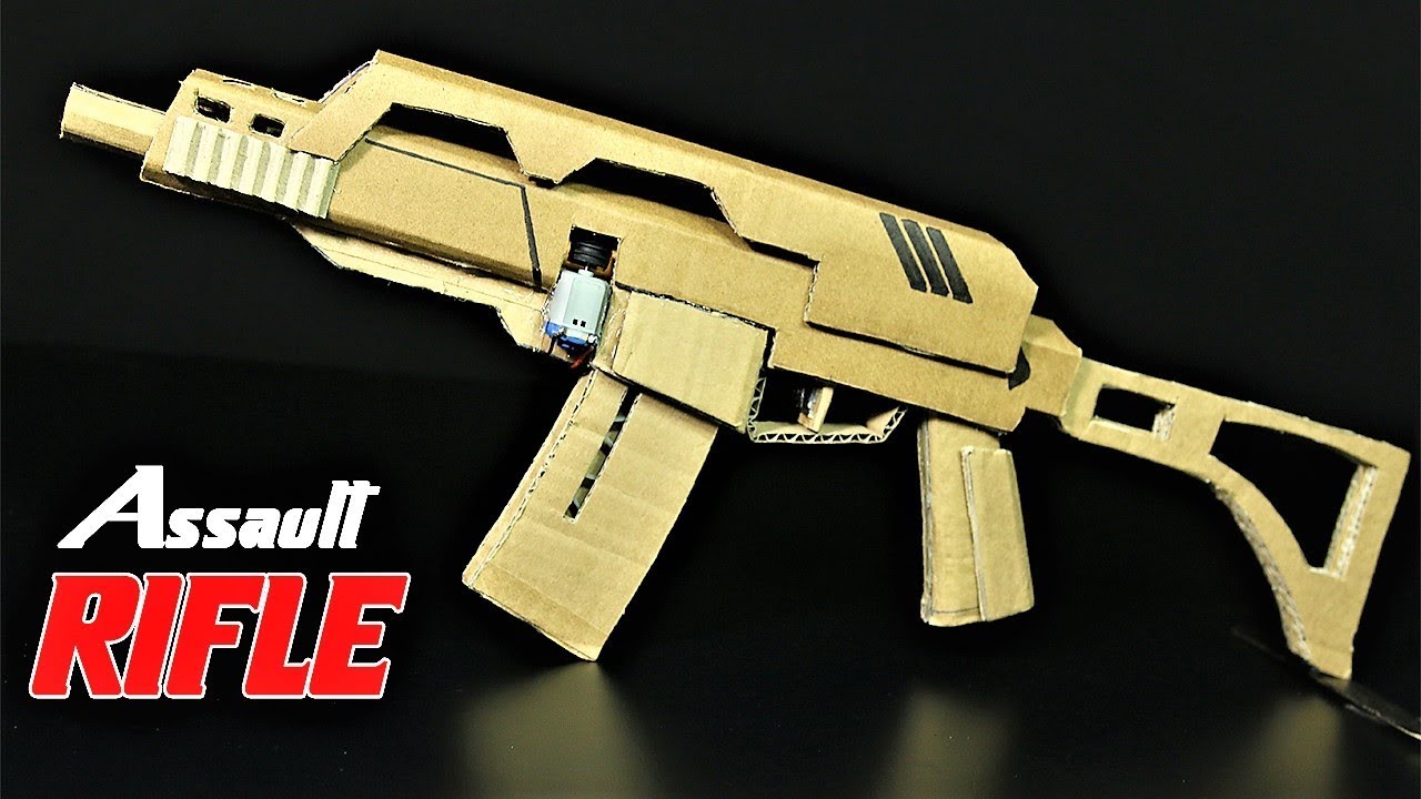 How To Make A Fully Automatic Cardboard Assault Rifle that SH00TS
