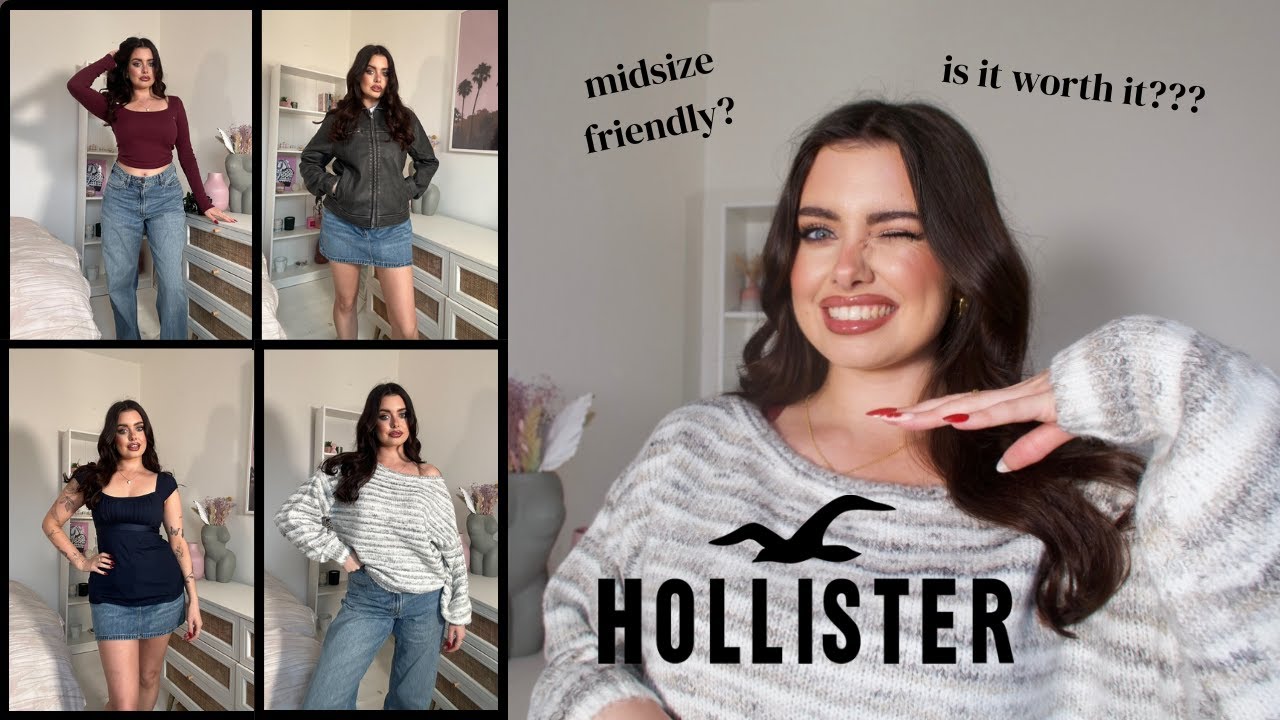 HOLLISTER AUTUMN HAUL!! Size UK 10/12- Is it midsize friendly? Curvy Jeans review xx