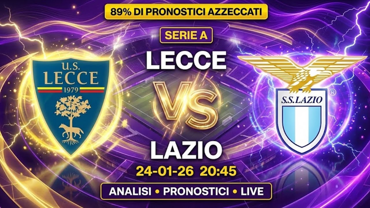 Pronostici calcio  lecce lazio (Serie A) + Analisi 100 Campionati 🦈LIVE 24/01
