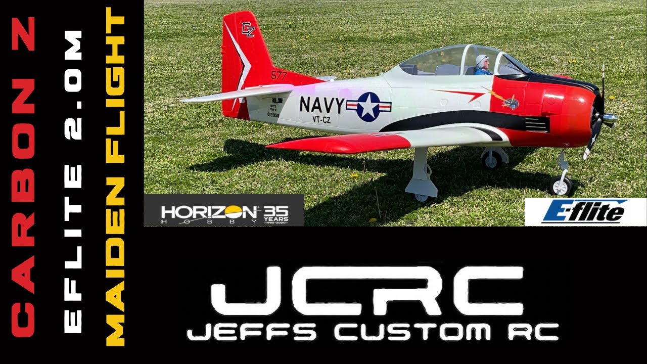 Eflite Carbon Z T28 2.0M от Horizon Hobby, первый полет и обзор, на травяном поле, пилотируемый Д...