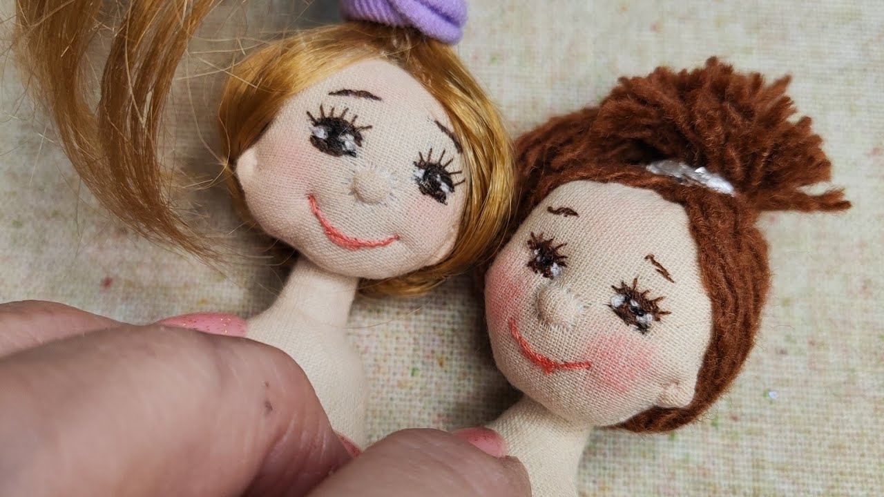 #куклы Волосы для МИНИ-КУКОЛКИ( два варианта) Часть 4.