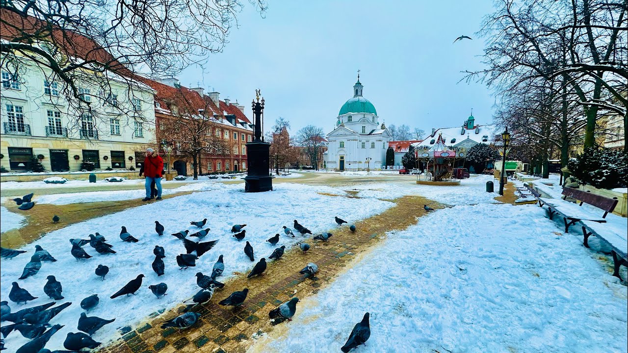Warsaw Poland, A winter morning in the old town【4K Walking Tour】