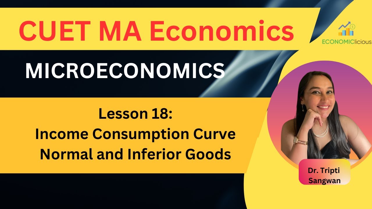 CUET MA Economics | Microeconomics | Lesson 18 | Income Consumption Curve | Normal and Inferior good